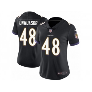 Women Nike Baltimore Ravens #48 Patrick Onwuasor Black Alternate Vapor Untouchable Limited Player NFL Jersey