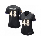 Women Nike Baltimore Ravens #48 Patrick Onwuasor Game Black Alternate NFL Jersey