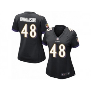 Women Nike Baltimore Ravens #48 Patrick Onwuasor Game Black Alternate NFL Jersey