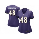 Women Nike Baltimore Ravens #48 Patrick Onwuasor Game Purple Team Color NFL Jersey