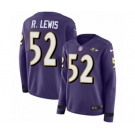 Women Nike Baltimore Ravens #52 Ray Lewis Limited Purple Therma Long Sleeve NFL Jersey