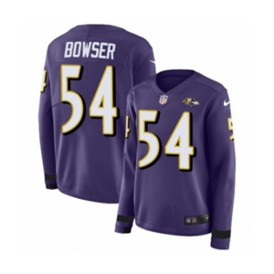 Women Nike Baltimore Ravens #54 Tyus Bowser Limited Purple Therma Long Sleeve NFL Jersey