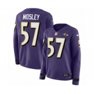 Women Nike Baltimore Ravens #57 C.J. Mosley Limited Purple Therma Long Sleeve NFL Jersey