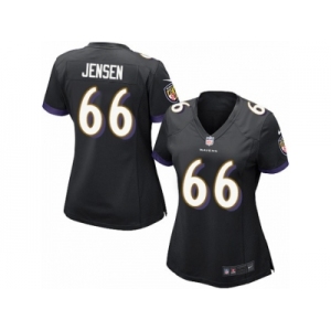 Women Nike Baltimore Ravens #66 Ryan Jensen Game Black Alternate NFL Jersey