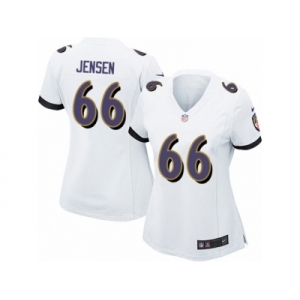 Women Nike Baltimore Ravens #66 Ryan Jensen Game White NFL Jersey