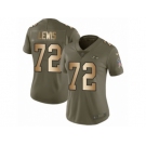 Women Nike Baltimore Ravens #72 Alex Lewis Limited Olive Gold Salute to Service NFL Jersey