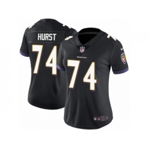 Women Nike Baltimore Ravens #74 James Hurst Black Alternate Vapor Untouchable Limited Player NFL Jersey