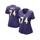 Women Nike Baltimore Ravens #74 James Hurst Game Purple Team Color NFL Jersey