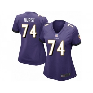 Women Nike Baltimore Ravens #74 James Hurst Game Purple Team Color NFL Jersey