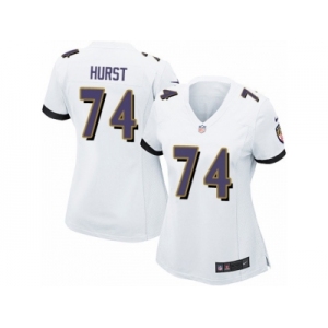 Women Nike Baltimore Ravens #74 James Hurst Game White NFL Jersey