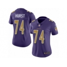 Women Nike Baltimore Ravens #74 James Hurst Limited Purple Rush Vapor Untouchable NFL Jersey