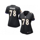 Women Nike Baltimore Ravens #78 Austin Howard Game Black Alternate NFL Jersey