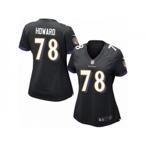 Women Nike Baltimore Ravens #78 Austin Howard Game Black Alternate NFL Jersey