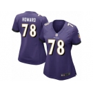 Women Nike Baltimore Ravens #78 Austin Howard Game Purple Team Color NFL Jersey