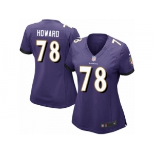 Women Nike Baltimore Ravens #78 Austin Howard Game Purple Team Color NFL Jersey