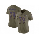 Women Nike Baltimore Ravens #79 Ronnie Stanley Limited Olive 2017 Salute to Service NFL Jersey