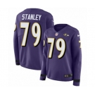 Women Nike Baltimore Ravens #79 Ronnie Stanley Limited Purple Therma Long Sleeve NFL Jersey