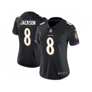 Women Nike Baltimore Ravens #8 Lamar Jackson Black Alternate Stitched NFL Vapor Untouchable Limited Jersey