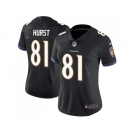 Women Nike Baltimore Ravens #81 Hayden Hurst Black Alternate Stitched NFL Vapor Untouchable Limited Jersey