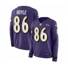 Women Nike Baltimore Ravens #86 Nick Boyle Limited Purple Therma Long Sleeve NFL Jersey