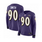 Women Nike Baltimore Ravens #90 Za'Darius Smith Limited Purple Therma Long Sleeve NFL Jersey