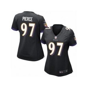 Women Nike Baltimore Ravens #97 Michael Pierce Game Black Alternate NFL Jersey