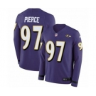 Women Nike Baltimore Ravens #97 Michael Pierce Limited Purple Therma Long Sleeve NFL Jersey