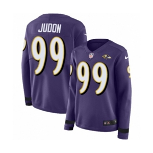 Women Nike Baltimore Ravens #99 Matt Judon Limited Purple Therma Long Sleeve NFL Jersey