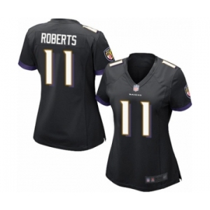 Women's Baltimore Ravens #11 Seth Roberts Game Black Alternate Football Jersey