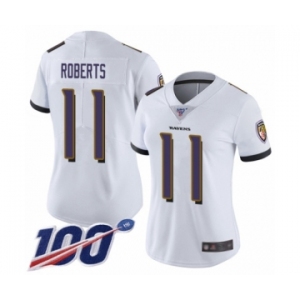 Women's Baltimore Ravens #11 Seth Roberts White Vapor Untouchable Limited Player 100th Season Football Jersey