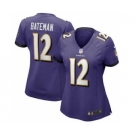 Women's Baltimore Ravens #12 Rashod Bateman Purple Vapor Untouchable Limited Football Jersey