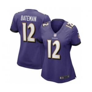 Women's Baltimore Ravens #12 Rashod Bateman Purple Vapor Untouchable Limited Football Jersey