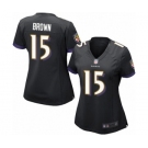 Women's Baltimore Ravens #15 Marquise Brown Game Black Alternate Football Jersey