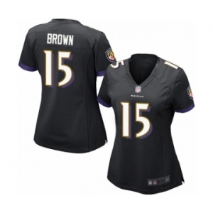 Women's Baltimore Ravens #15 Marquise Brown Game Black Alternate Football Jersey
