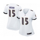 Women's Baltimore Ravens #15 Marquise Brown Game White Football Jersey