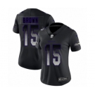 Women's Baltimore Ravens #15 Marquise Brown Limited Black Smoke Fashion Football Jersey