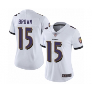 Women's Baltimore Ravens #15 Marquise Brown White Vapor Untouchable Limited Player Football Jersey