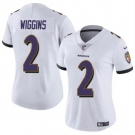 Women's Baltimore Ravens #2 Nate Wiggins White 2024 Draft Football Jersey