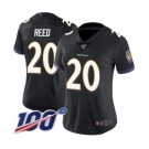 Women's Baltimore Ravens #20 Ed Reed Black Alternate Vapor Untouchable Limited Player 100th Season Football Jersey