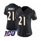 Women's Baltimore Ravens #21 Mark Ingram II Black Alternate Vapor Untouchable Limited Player 100th Season Football Jersey