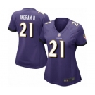 Women's Baltimore Ravens #21 Mark Ingram II Game Purple Team Color Football Jersey