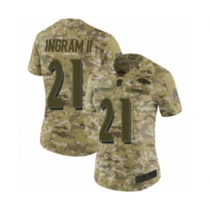 Women's Baltimore Ravens #21 Mark Ingram II Limited Camo 2018 Salute to Service Football Jersey