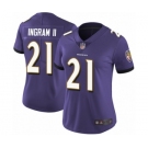 Women's Baltimore Ravens #21 Mark Ingram II Purple Team Color Vapor Untouchable Limited Player Football Jersey