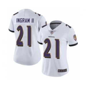 Women's Baltimore Ravens #21 Mark Ingram II White Vapor Untouchable Limited Player Football Jersey