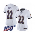 Women's Baltimore Ravens #22 Jimmy Smith White Vapor Untouchable Limited Player 100th Season Football Jersey