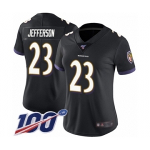 Women's Baltimore Ravens #23 Tony Jefferson Black Alternate Vapor Untouchable Limited Player 100th Season Football Jersey