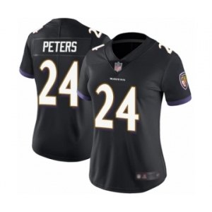 Women's Baltimore Ravens #24 Marcus Peters Black Alternate Vapor Untouchable Limited Player Football Jersey