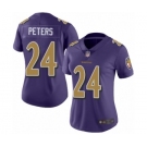 Women's Baltimore Ravens #24 Marcus Peters Limited Purple Rush Vapor Untouchable Football Jersey