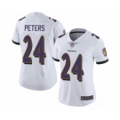 Women's Baltimore Ravens #24 Marcus Peters White Vapor Untouchable Limited Player Football Jersey