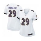 Women's Baltimore Ravens #29 Earl Thomas III Game White Football Jersey